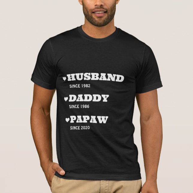 Personalised Grandpa Shirt with Dates  (Front)