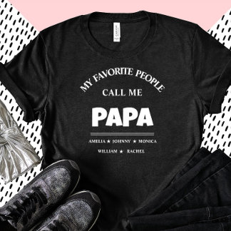 Personalised Grandpa with names Papa T-Shirt
