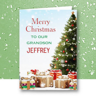 Personalised Grandson Merry Christmas Card