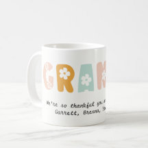 Personalised Granny Floral Pastel Colours Grandma