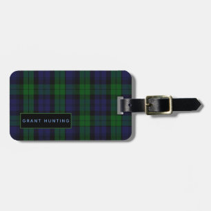 Personalised Grant Hunting Tartan Mens Luggage Tag
