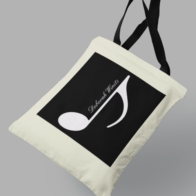 Personalised graphic musical note tote bag (love music ❤🎵)