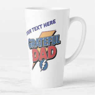 Personalised Grateful Dad Superhero  Latte Mug