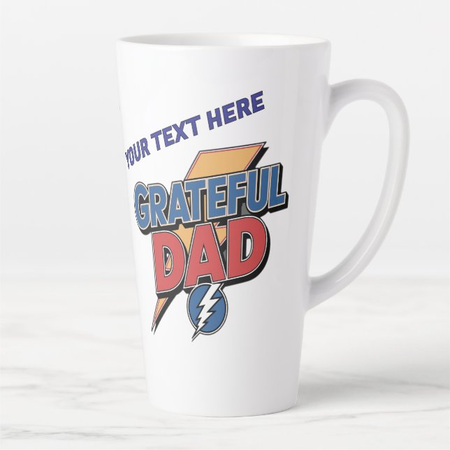Personalised Grateful Dad Superhero  Latte Mug (Right)