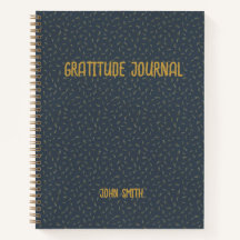 Personalised Gratitude Journal, Grey With Gold 