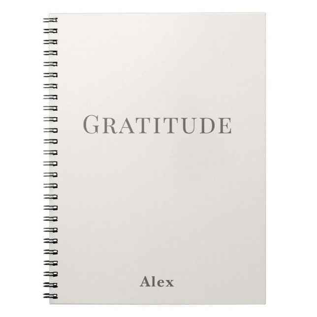 Personalised Gratitude – Minimal Typography Notebook (Front)