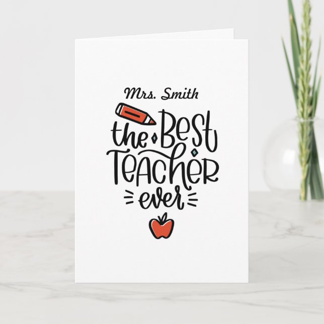 Personalised Gratitude Teacher Card (Front)