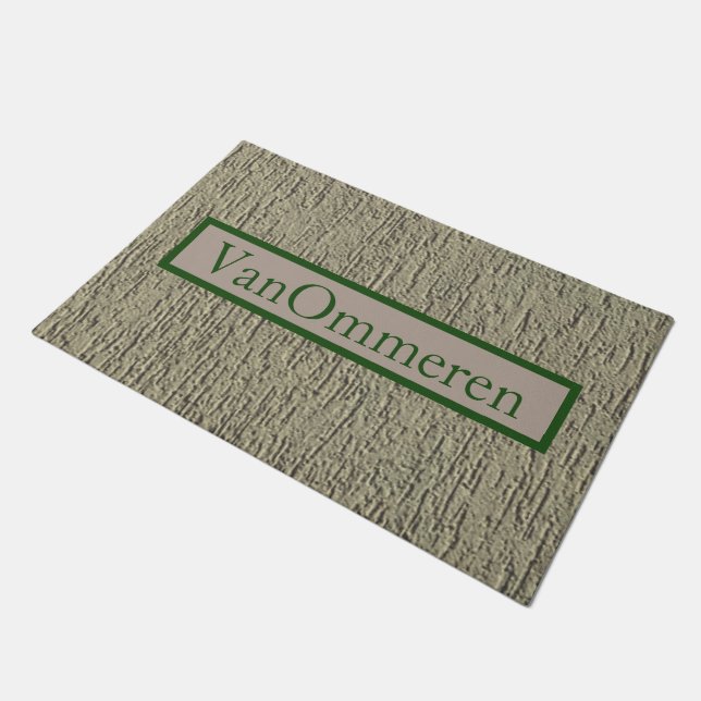 Personalised GRAY "Cement" look Classic Minimalist Doormat (Angled)
