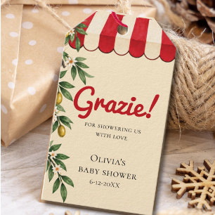 Personalised Grazie Italian Baby Shower Gift Tags