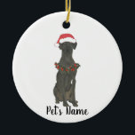 Personalised Great Dane (Black) Ceramic Ornament<br><div class="desc">Make the nice list this year with a personalised ornament of your favourite little elf!</div>