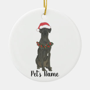 Personalised Great Dane (Black) Ceramic Ornament