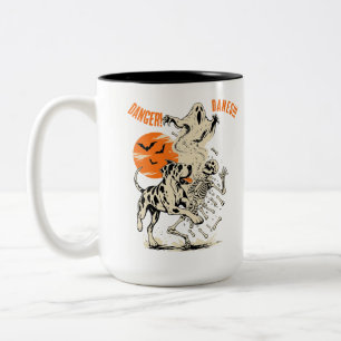 Personalised Great Dane Danger Halloween Two-Tone Coffee Mug