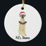 Personalised Great Dane (Fawn) Ceramic Ornament<br><div class="desc">Make the nice list this year with a personalised ornament of your favourite little elf!</div>