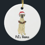 Personalised Great Dane (Fawn) Ceramic Ornament<br><div class="desc">Make the nice list this year with a personalised ornament of your favourite little elf!</div>