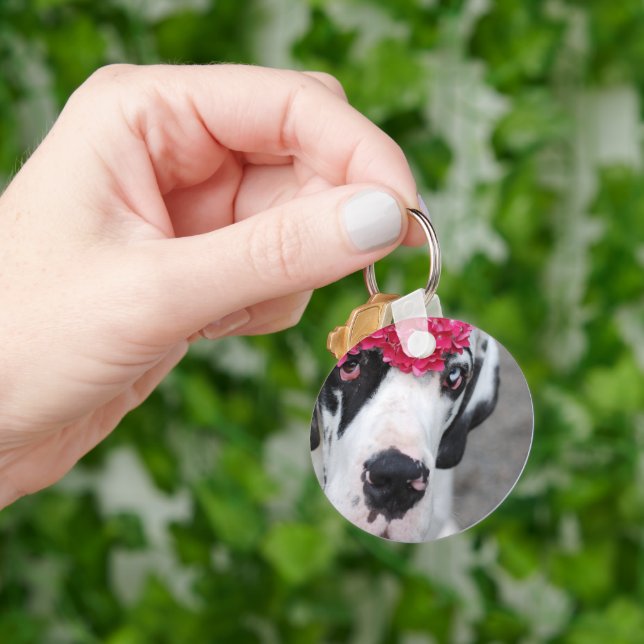 Personalised Great Dane – Minimalist  Key Ring (Hand)