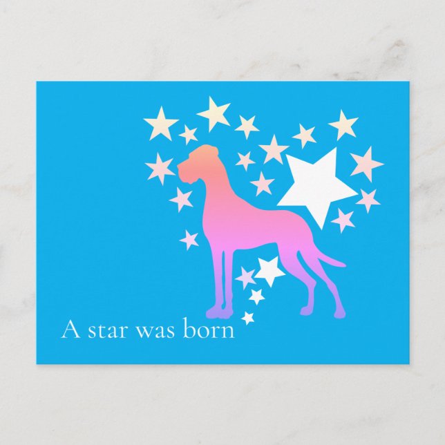 Personalised Great Dane Star  Postcard (Front)