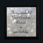 Personalised Great Grandson Birthday Gift Box<br><div class="desc">Gorgeous Personalised Gift Box ' For my wonderful Great Grandson on her Birthday'</div>