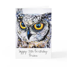 Personalised Great Horned Owl Happy Birthday Age
