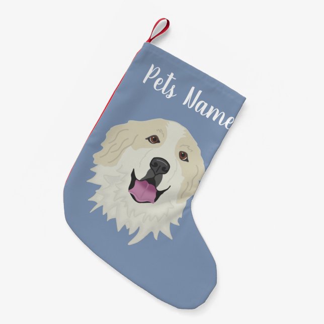 Personalised Great Pyrenees-Badger Markings  Small Christmas Stocking (Front (Hanging))
