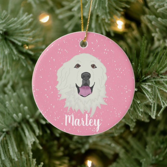 Personalised Great Pyrenees  Ceramic Ornament (Tree)