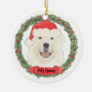 Personalised Great Pyrenees Christmas Ceramic Ornament