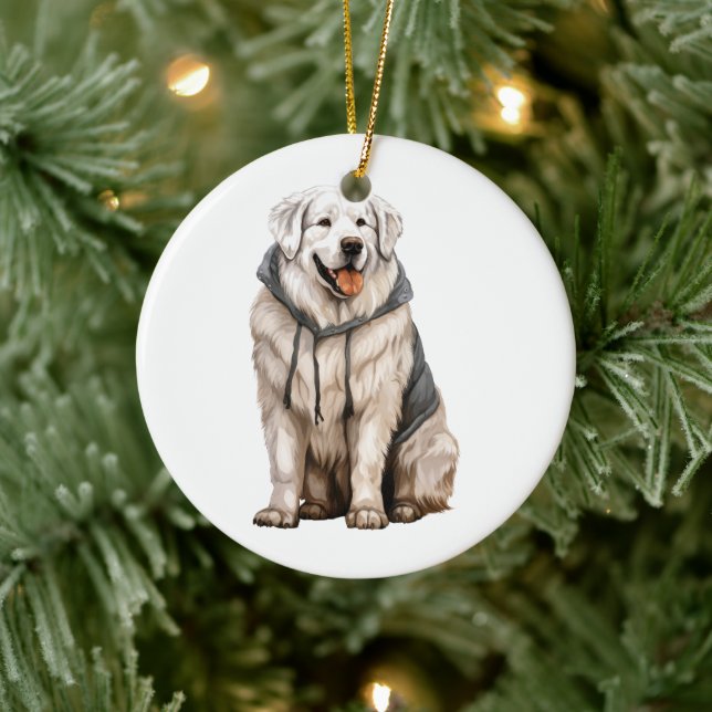 Personalised Great Pyrenees Dog Ceramic Ornament (Tree)