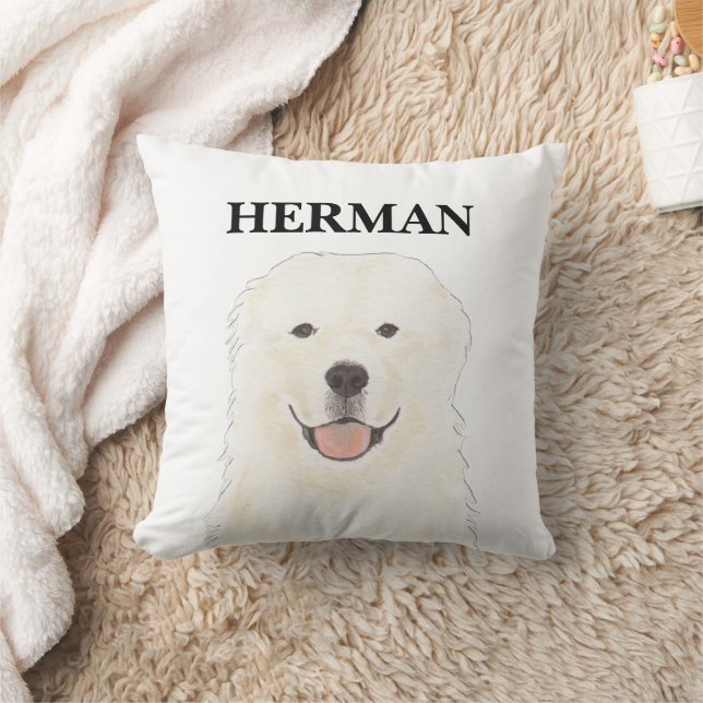 Personalised Great Pyrenees Dog Reversible Cushion (Blanket)