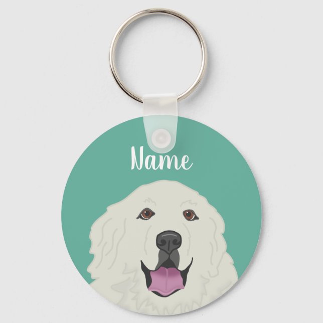Personalised Great Pyrenees Key Ring (Front)