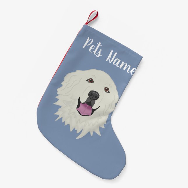 Personalised Great Pyrenees Small Christmas Stocking (Front (Hanging))