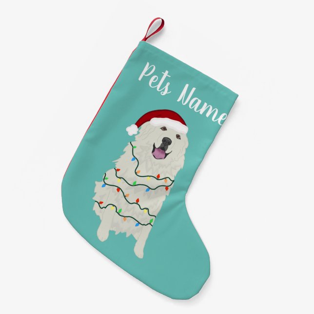 Personalised Great Pyrenees  Small Christmas Stocking (Front (Hanging))