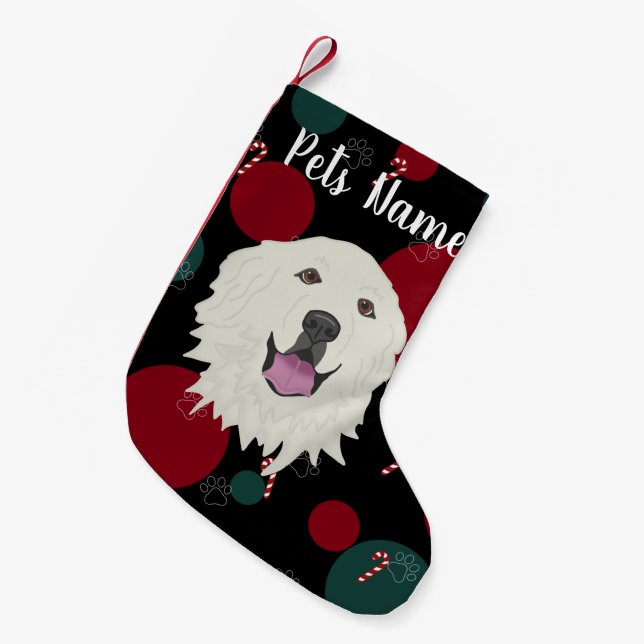 Personalised Great Pyrenees  Small Christmas Stocking (Front (Hanging))