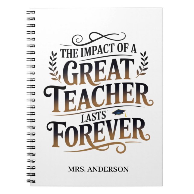Personalised Great Teacher Lasts Forever Gift Notebook (Front)