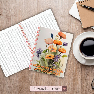 Personalised Great Things Inspirational Notebook