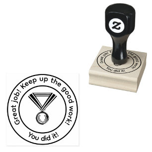 Personalised Great Work Teacher Rubber Stamp