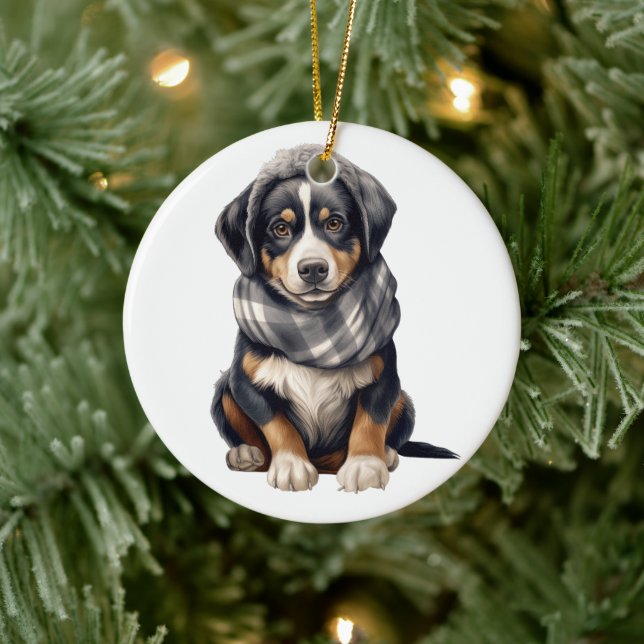 Personalised Greater Swiss Mountain Dog Ceramic Ornament (Tree)