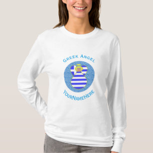 Personalised Greek Blonde Angel Flag T-Shirt