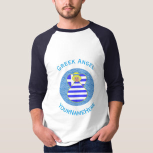 Personalised Greek Blonde Angel Flag T-Shirt