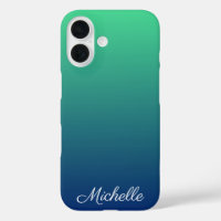 Personalised green and blue ombre