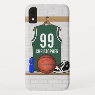 Personalised Green and White Basketball Jersey iPhone XR Case