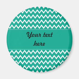Personalised Green and White Zigzag Pattern Magnet