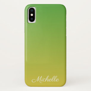 Personalised green and yellow ombre iPhone x case