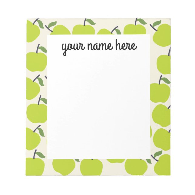 Personalised Green Apple Notepad (Front)