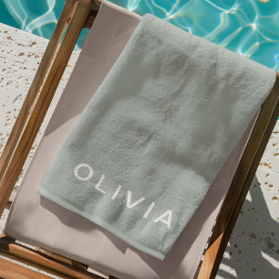 Personalised Green Ash Colour Custom  Beach Towel