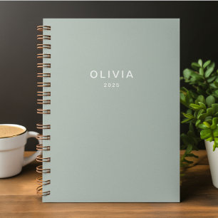 Personalised Green Ash Colour Custom Elegant Notebook