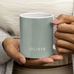 Personalised Green Ash Colour Custom Mug | Elegant<br><div class="desc">Start your day with elegance using this personalised green ash colour custom mug. Featuring a sophisticated green ash hue with a customisable name, this mug adds a unique and personal touch to your coffee or tea moments. Perfect for home or office use, the sleek and stylish design makes it a...</div>