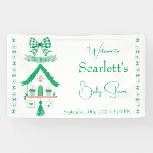 Personalised Green Baby Shower Vector Style Banner