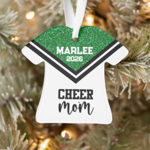 Personalised Green & Black Cheer Mum Ornament 