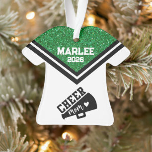 Personalised Green & Black Cheer Mum Ornament