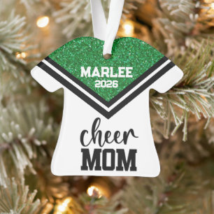 Personalised Green & Black Cheer Mum Ornament