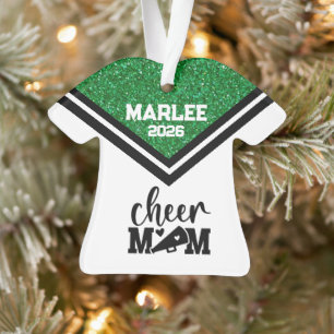 Personalised Green & Black Cheer Mum Ornament 